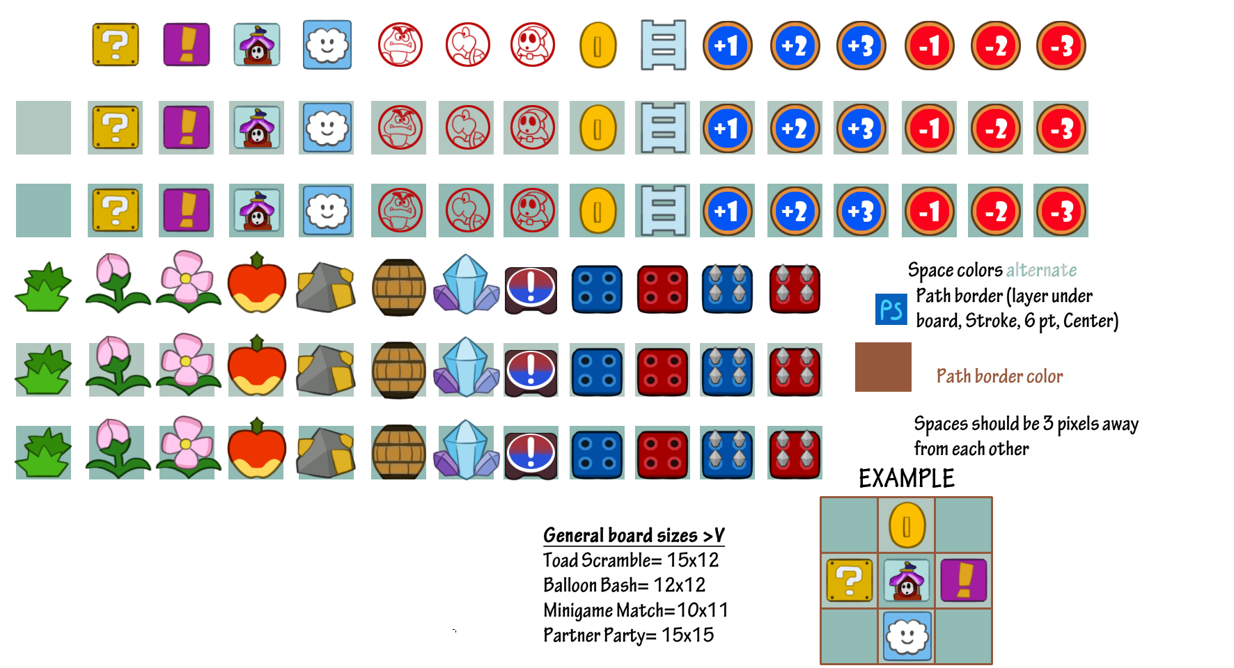 Mario Party Star Rush and Top 100 Board Template