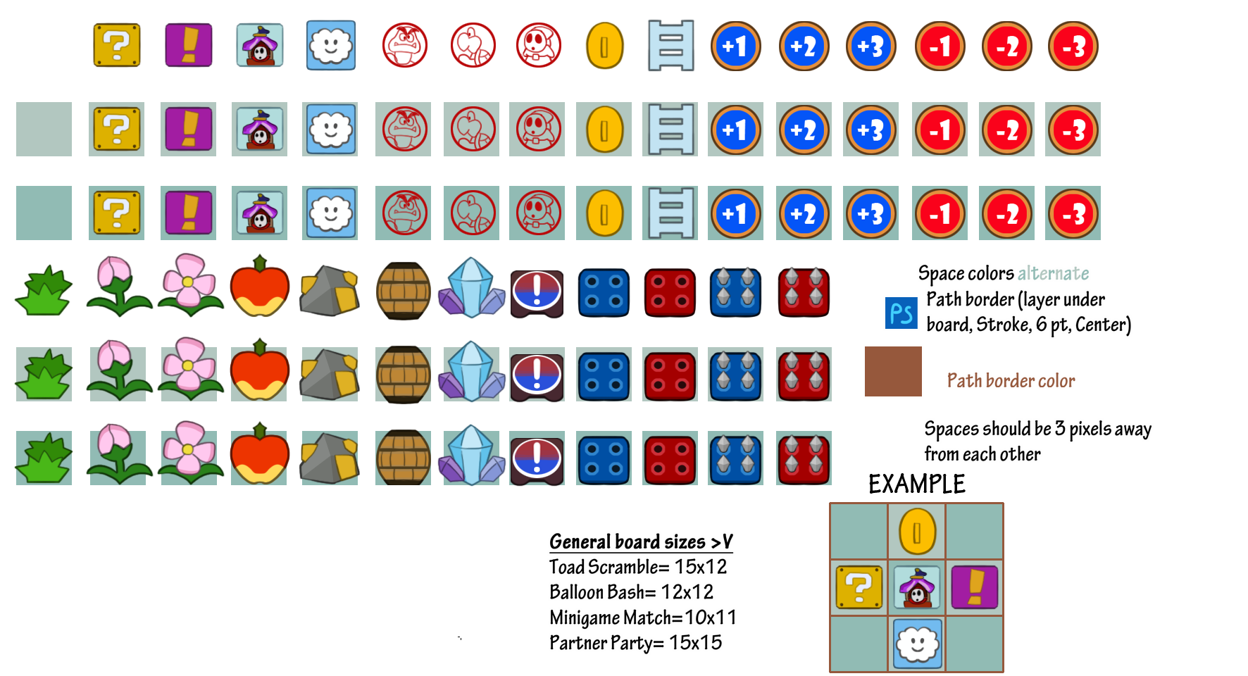 Mario Customs - Mario Party Star Rush and Top 100 Board Template