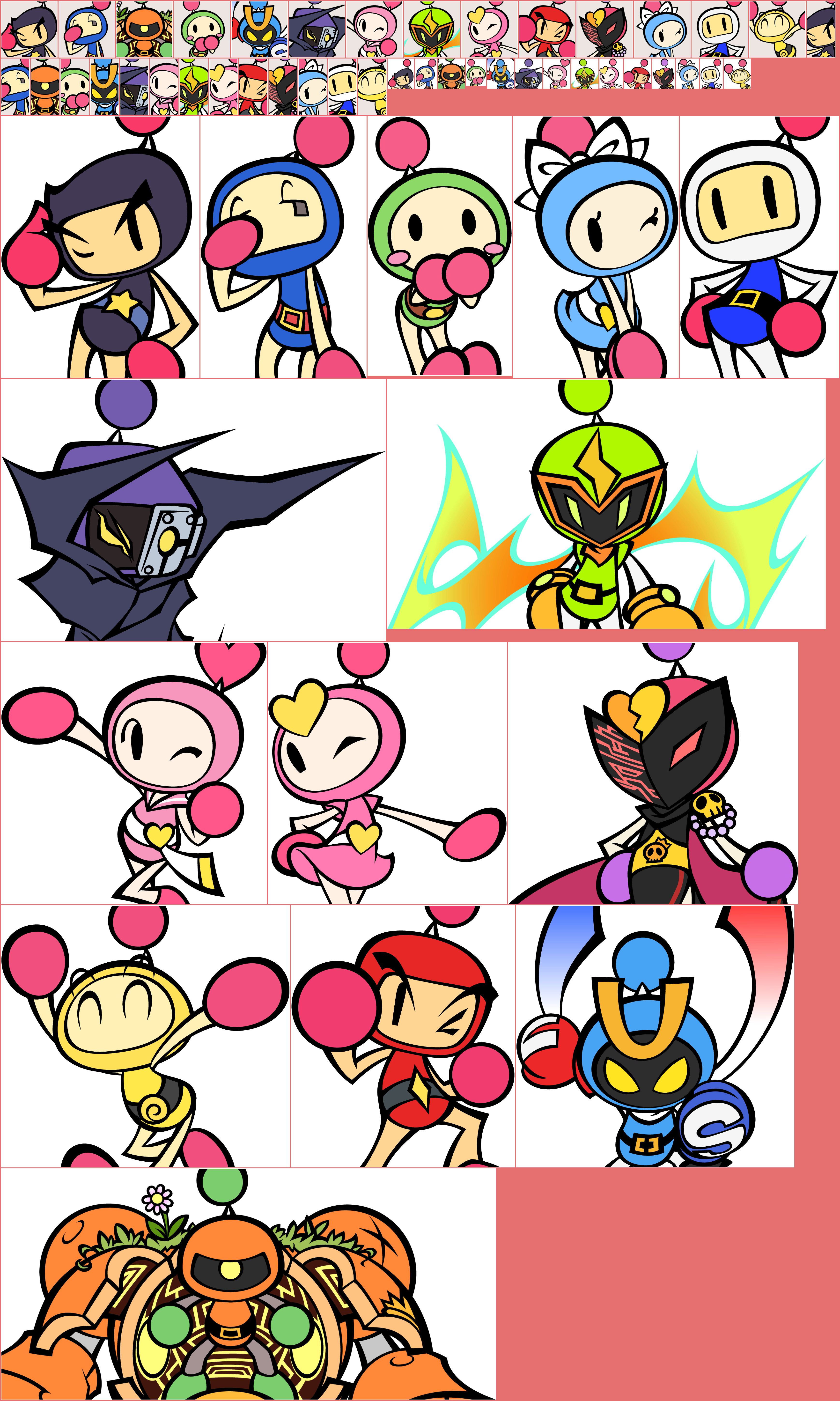 Super Bomberman R - Playable Character Art