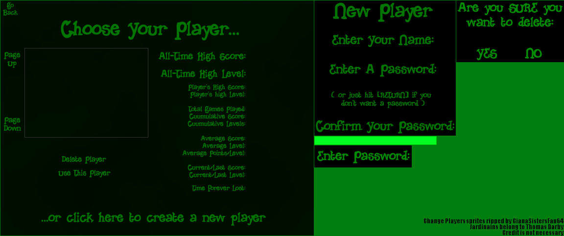 Jardinains! - Change Players Screen