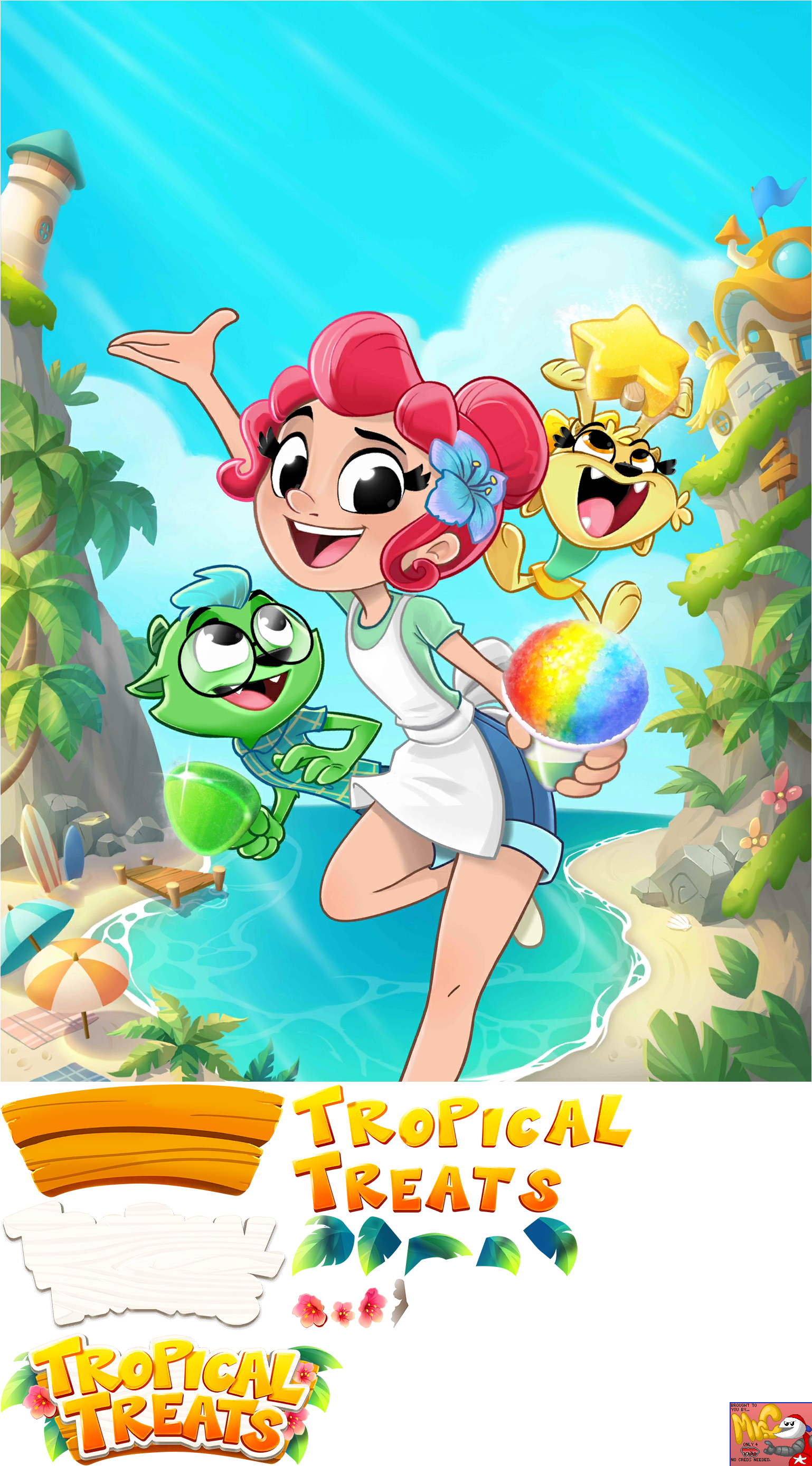 Tropical Treats: Ice Cream Match 3 - Title Screen