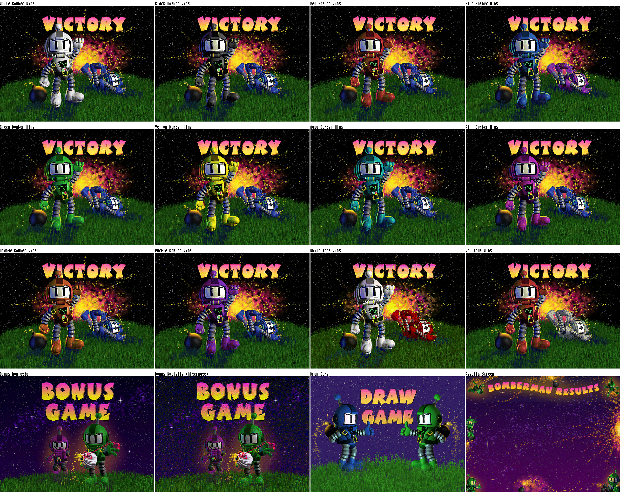 Atomic Bomberman - Victory/Results Screen