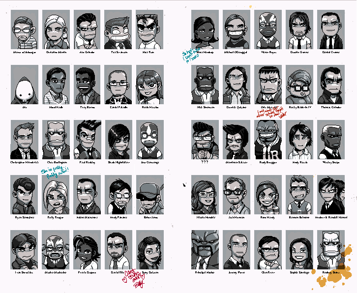 River City Ransom: Underground - Yearbook/Character Select