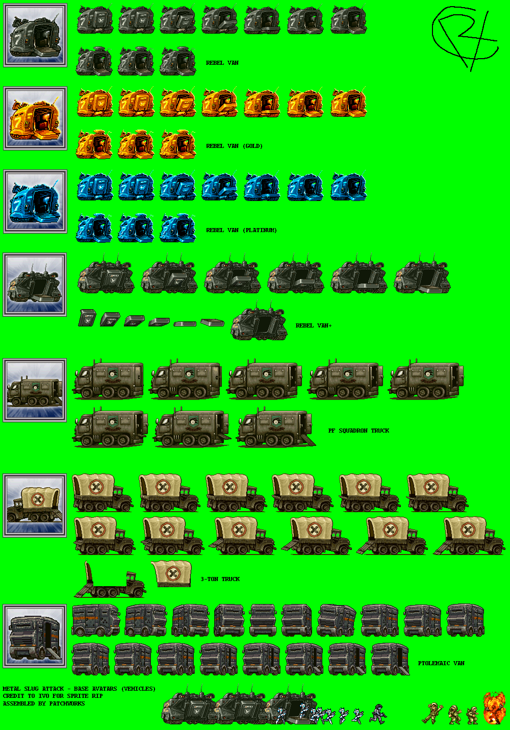 Metal Slug Attack - Base Avatars (Vehicles)