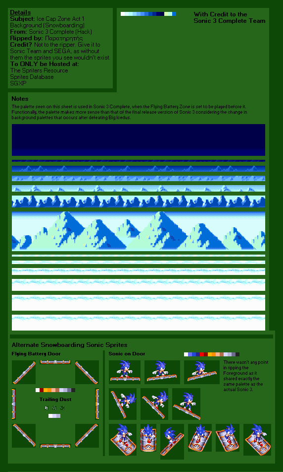 Sonic 3 Complete (Hack) - Ice Cap Zone (Snowboarding Section)