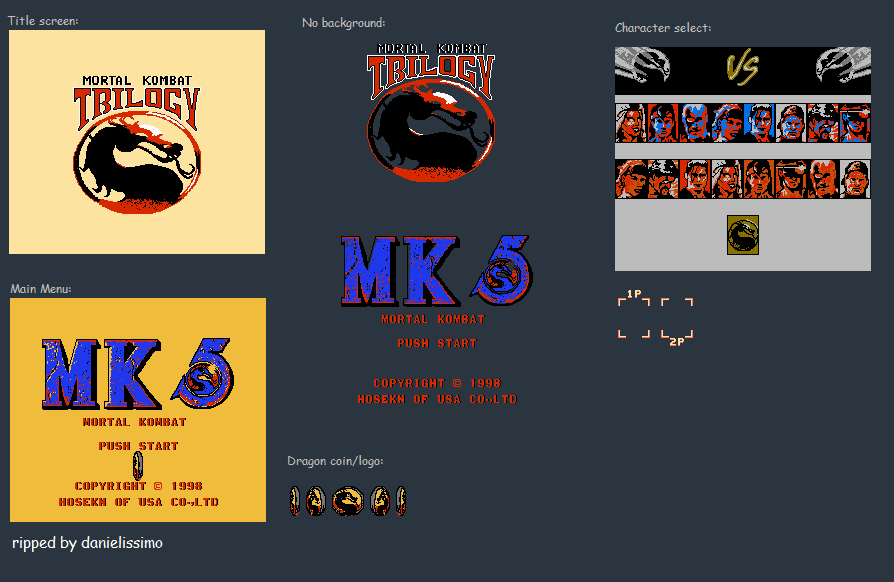 Mortal Kombat Trilogy (Bootleg) - Menus