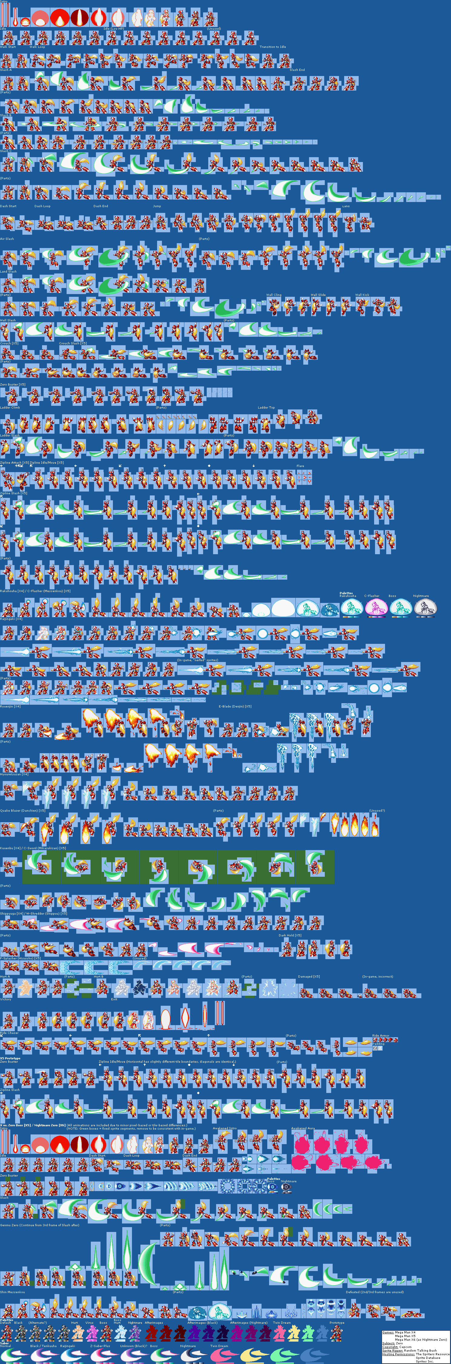 megaman x spritee sheet megaman x spritee sheet