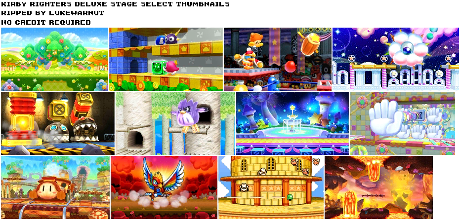 Kirby Fighters Deluxe - Stage Select Thumbnails