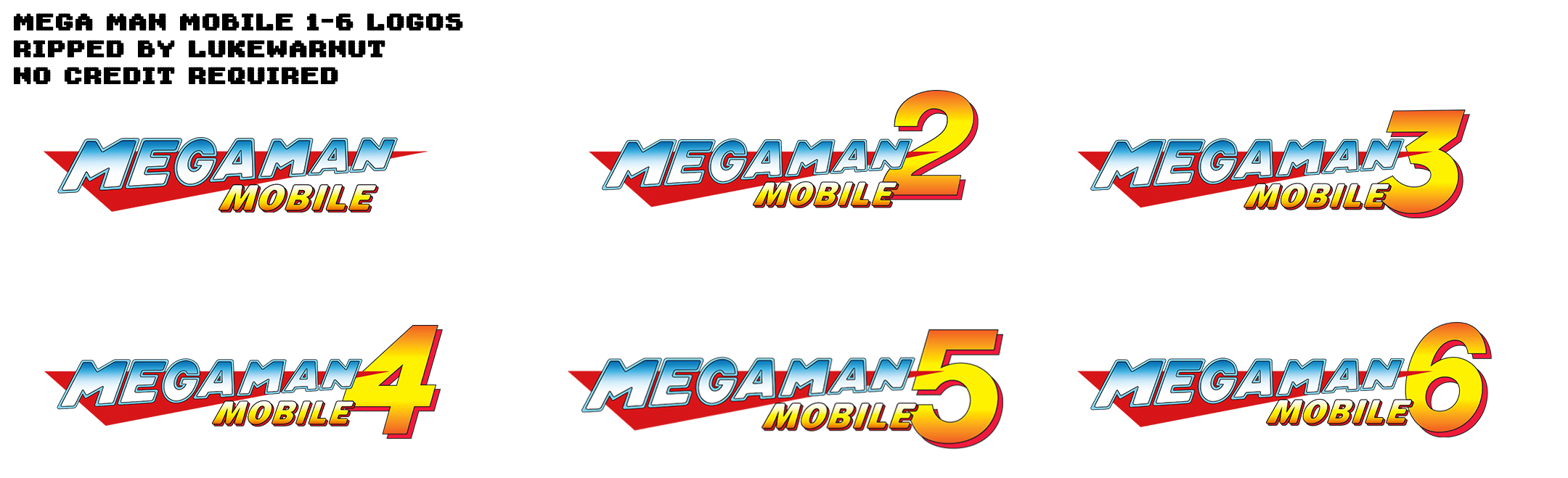 Mega Man Mobile 1-6 - Logos