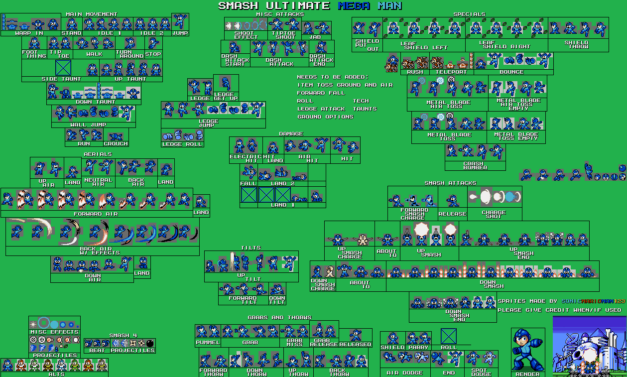 Super Smash Bros. Customs - Mega Man (Mega Man NES-Style, Expanded)