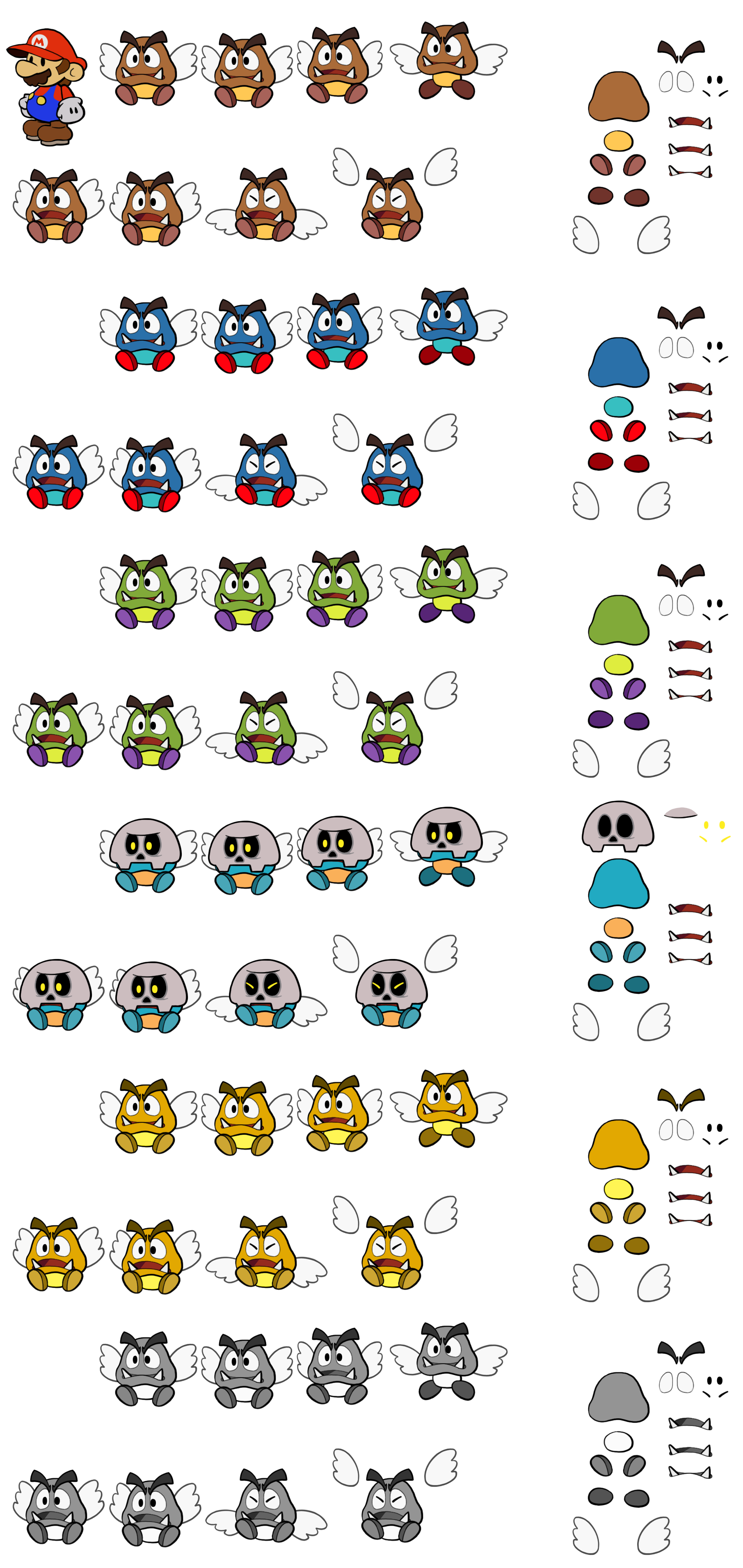 Paragoombas (Paper Mario-Style)