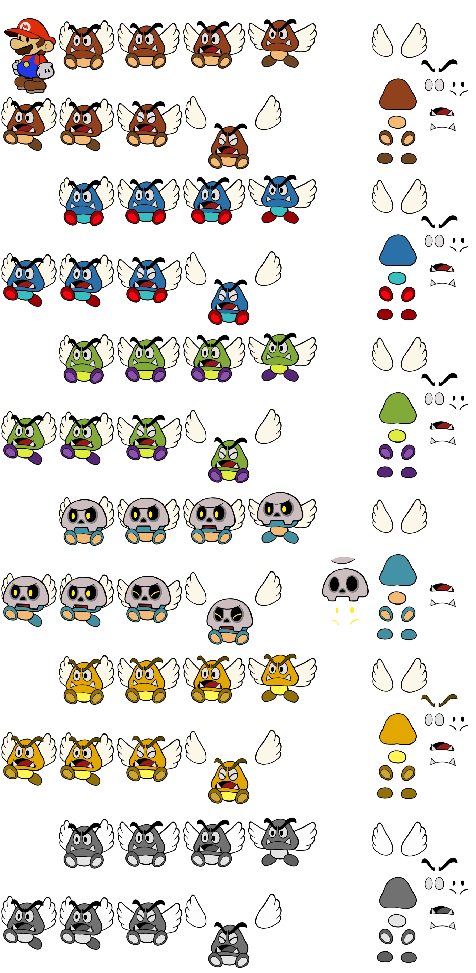 Paragoombas (Paper Mario-Style, Modern)