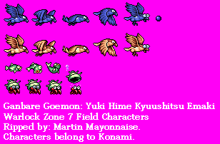 Legend of the Mystical Ninja / Ganbare Goemon - Warlock Zone 7 Field Characters