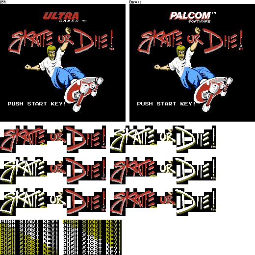 Skate or Die! - Title Screen