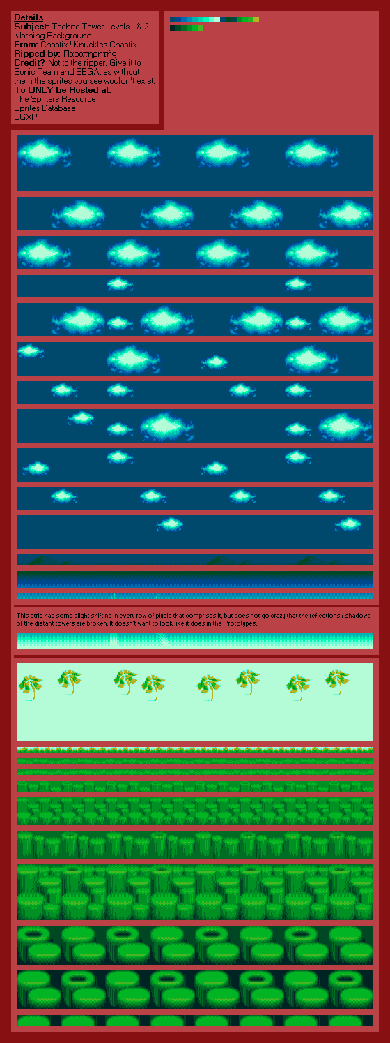 Knuckles' Chaotix (32X) - Techno Tower Levels 1 & 2 (Morning)