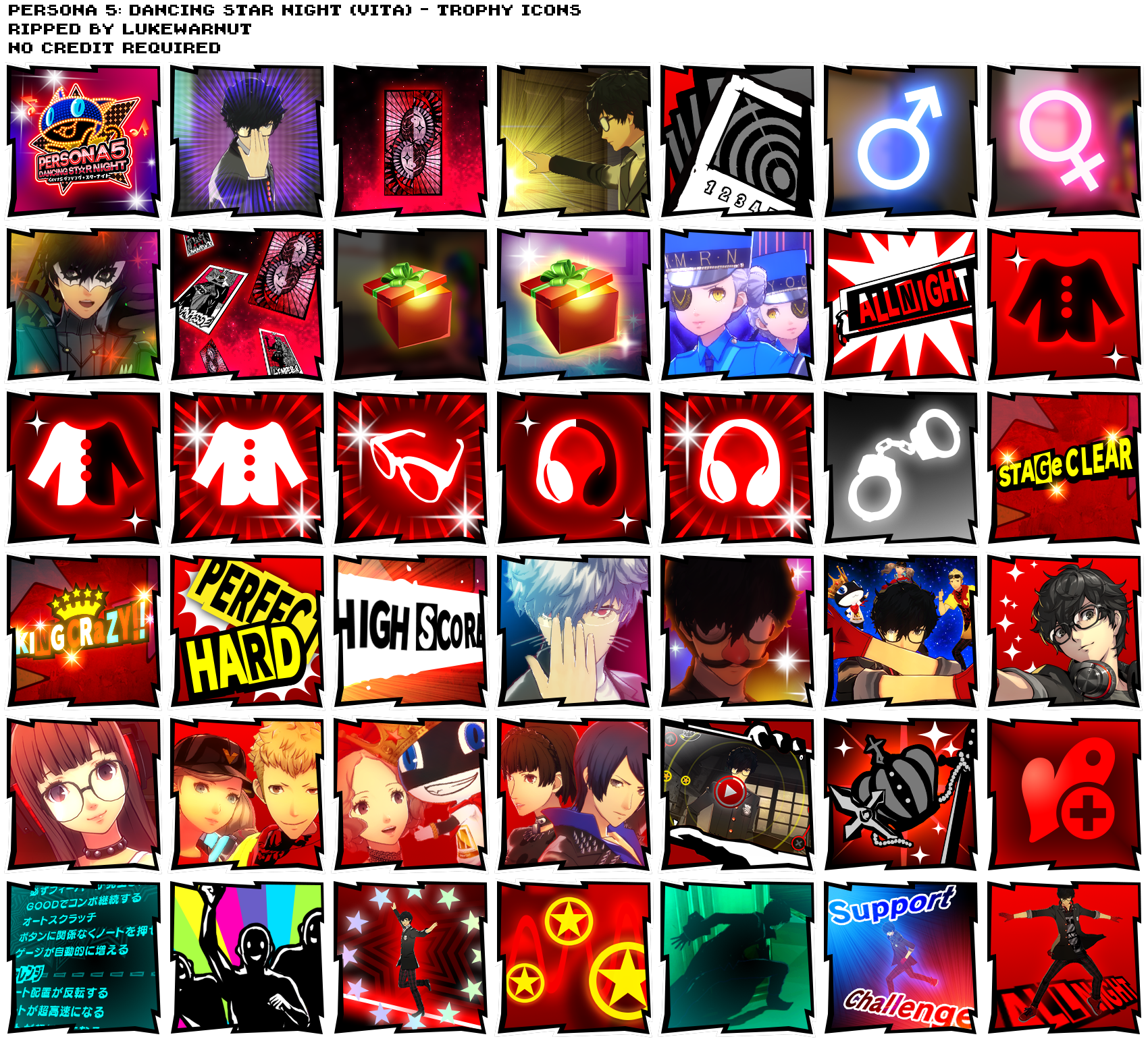 Persona 5: Dancing in Starlight - Trophy Icons