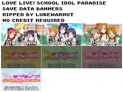 Love Live! School Idol Paradise - Save Data Banners