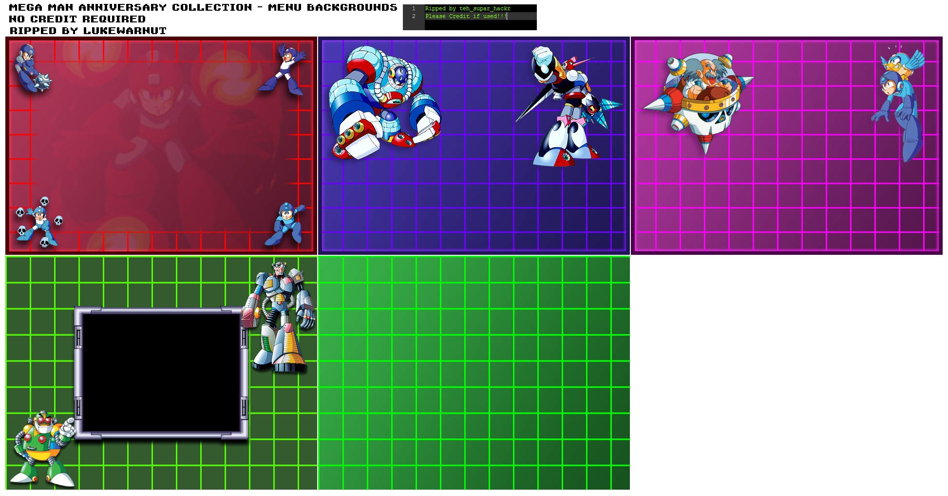 Mega Man Anniversary Collection (USA) - Menu Backgrounds