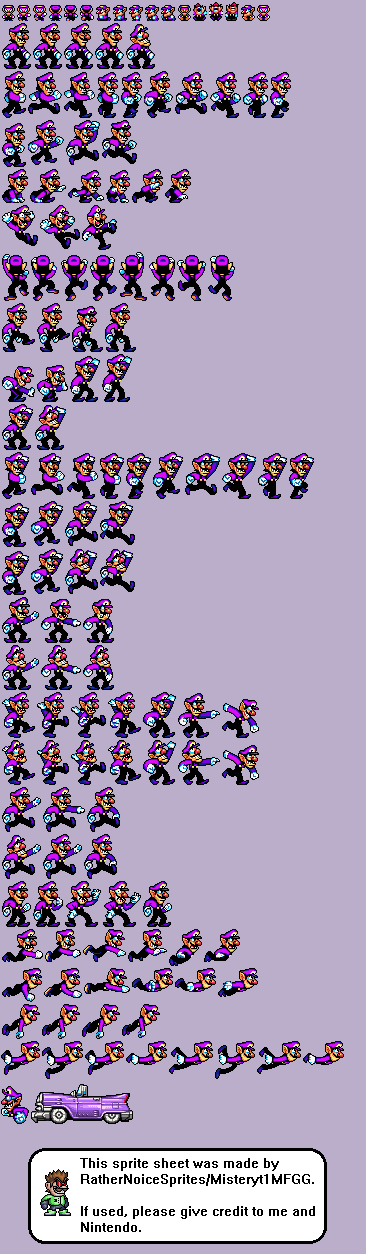 Mario Customs - Waluigi (Wario Land 4-Style)