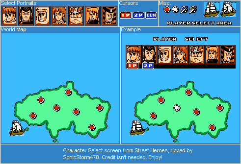 Street Heroes (Bootleg) - Character Select