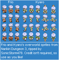 Frio & Kyaro Overworld Sprites