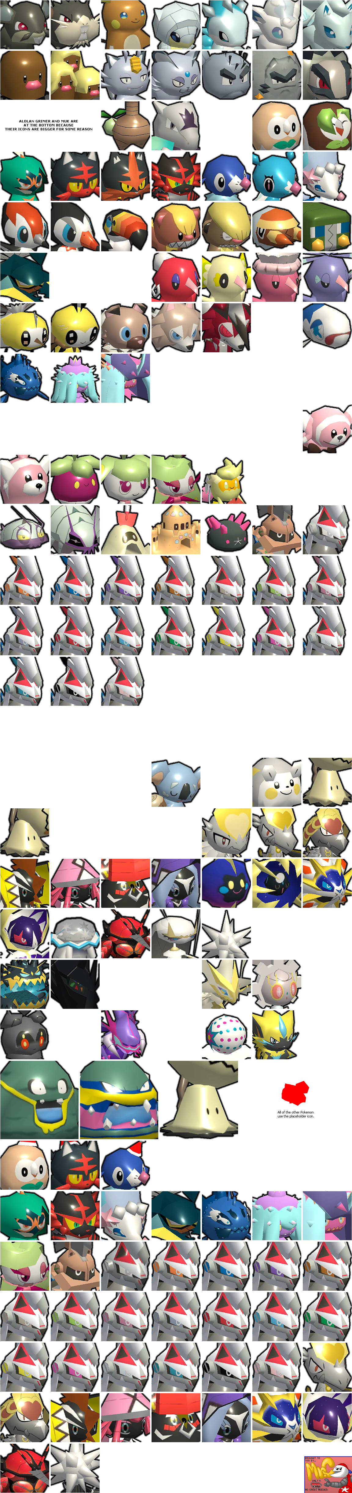 Pokémon Rumble Rush - Pokémon Icons (7th Generation)