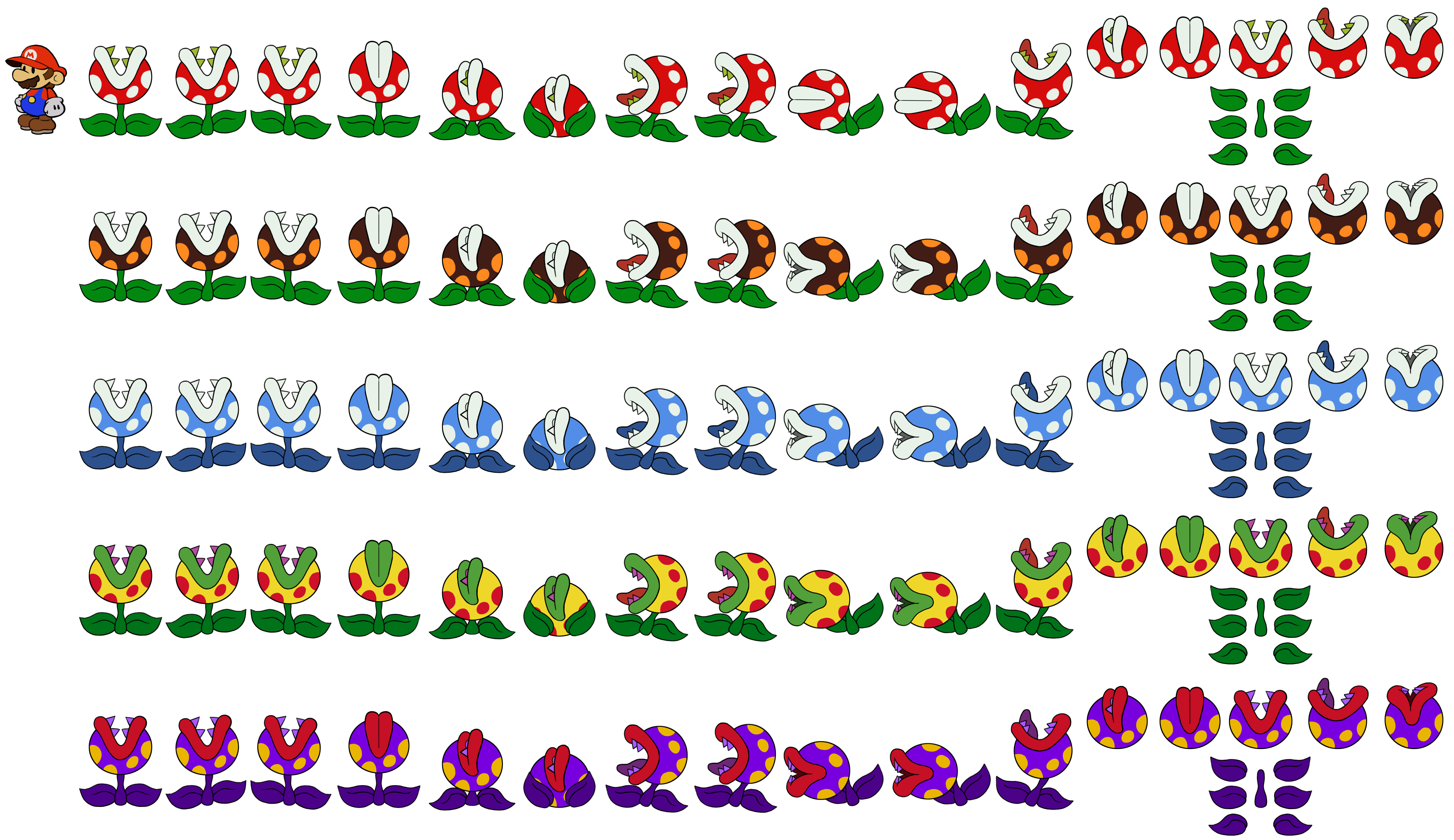 Mario Customs - Piranha Plants (Paper Mario-Style)
