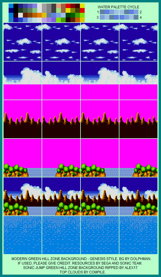 Green Hill Zone Background (Modern, Genesis-Style)