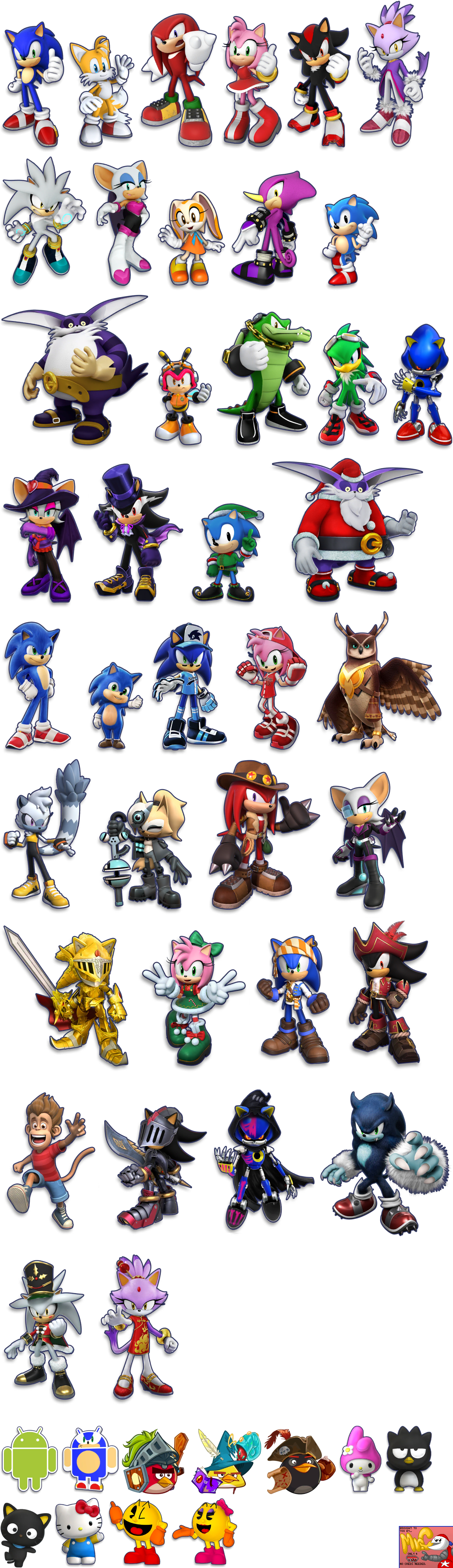 sonic dash all characters mod