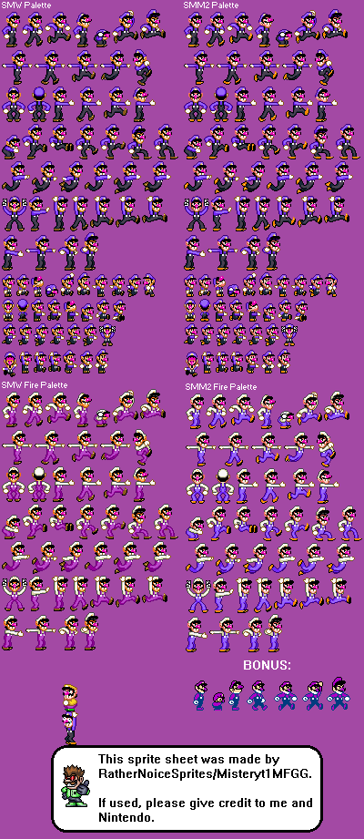 Waluigi (Super Mario World-Style)