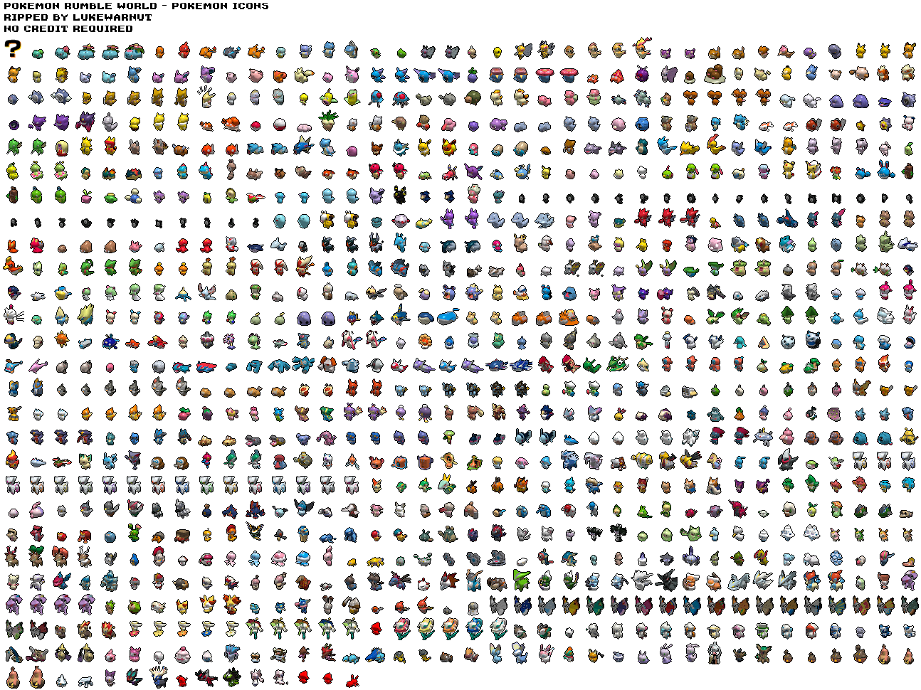 Pokémon Rumble World - Pokémon Icons