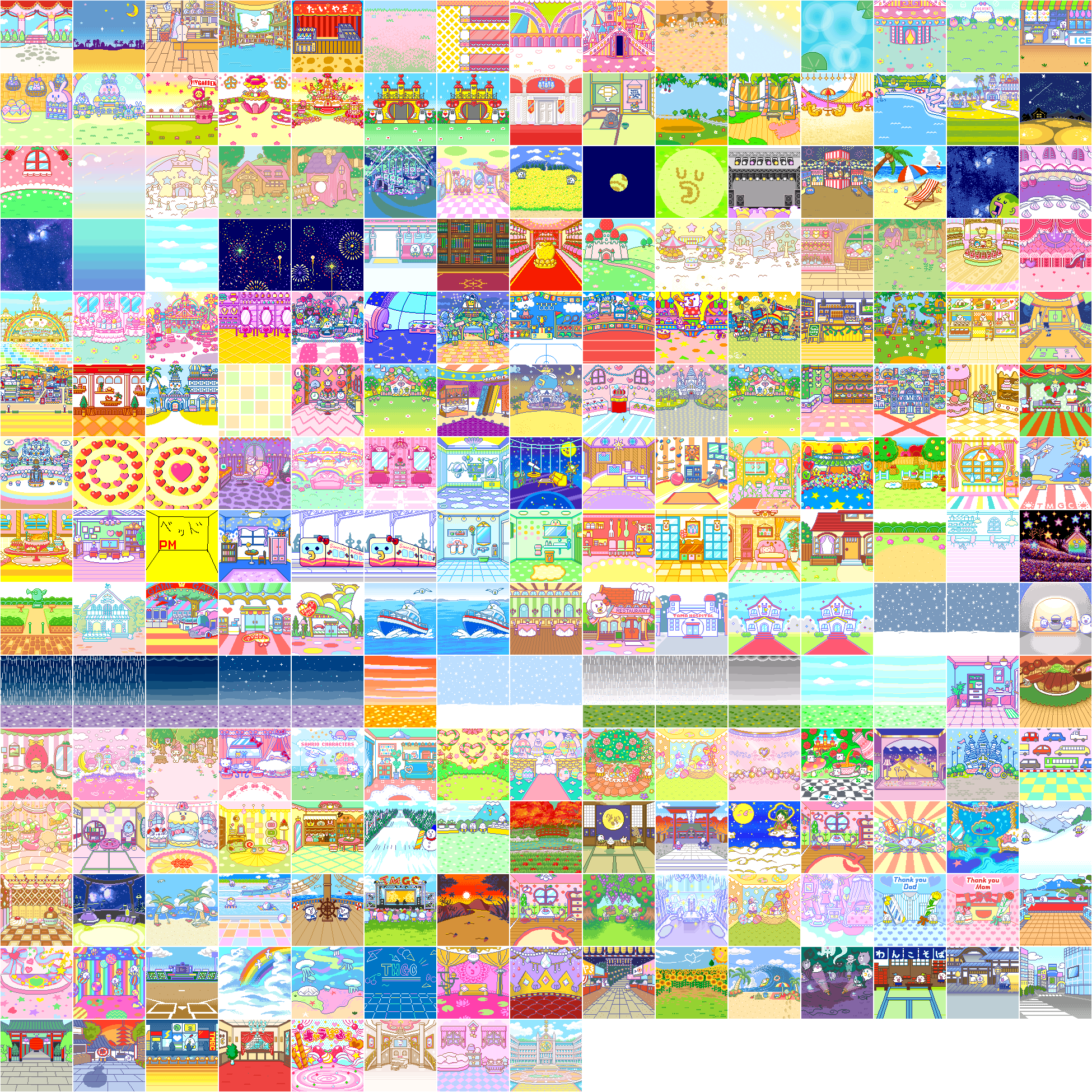 The Spriters Resource - Full Sheet View - Tamagotchi On - Backgrounds