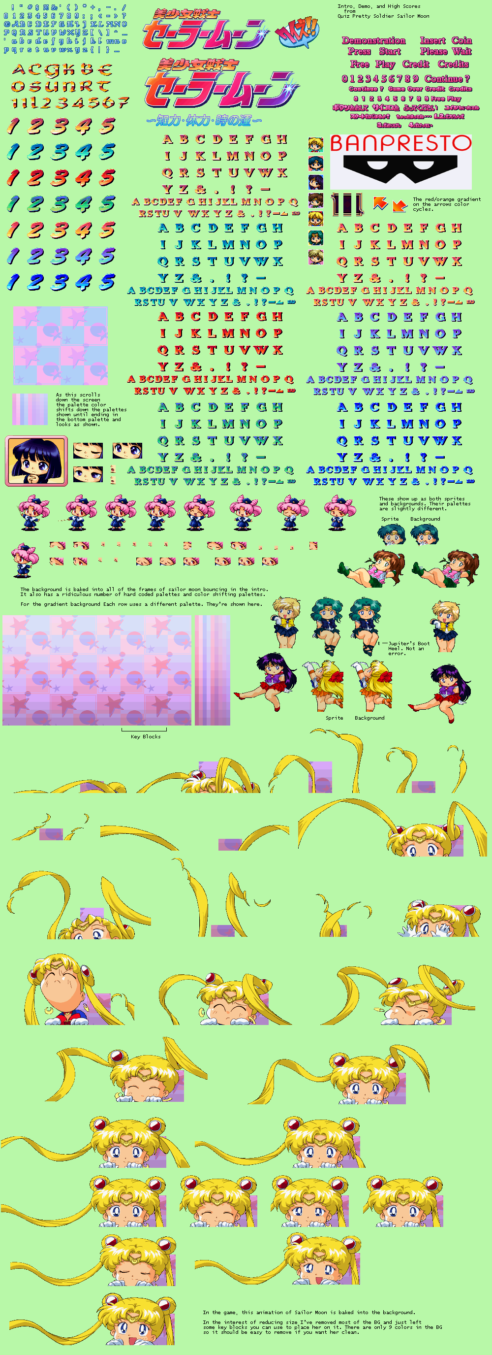 Quiz Pretty Soldier Sailor Moon (JPN) - Introduction & Font