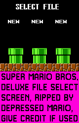Super Mario Bros. Deluxe - File Select Screen