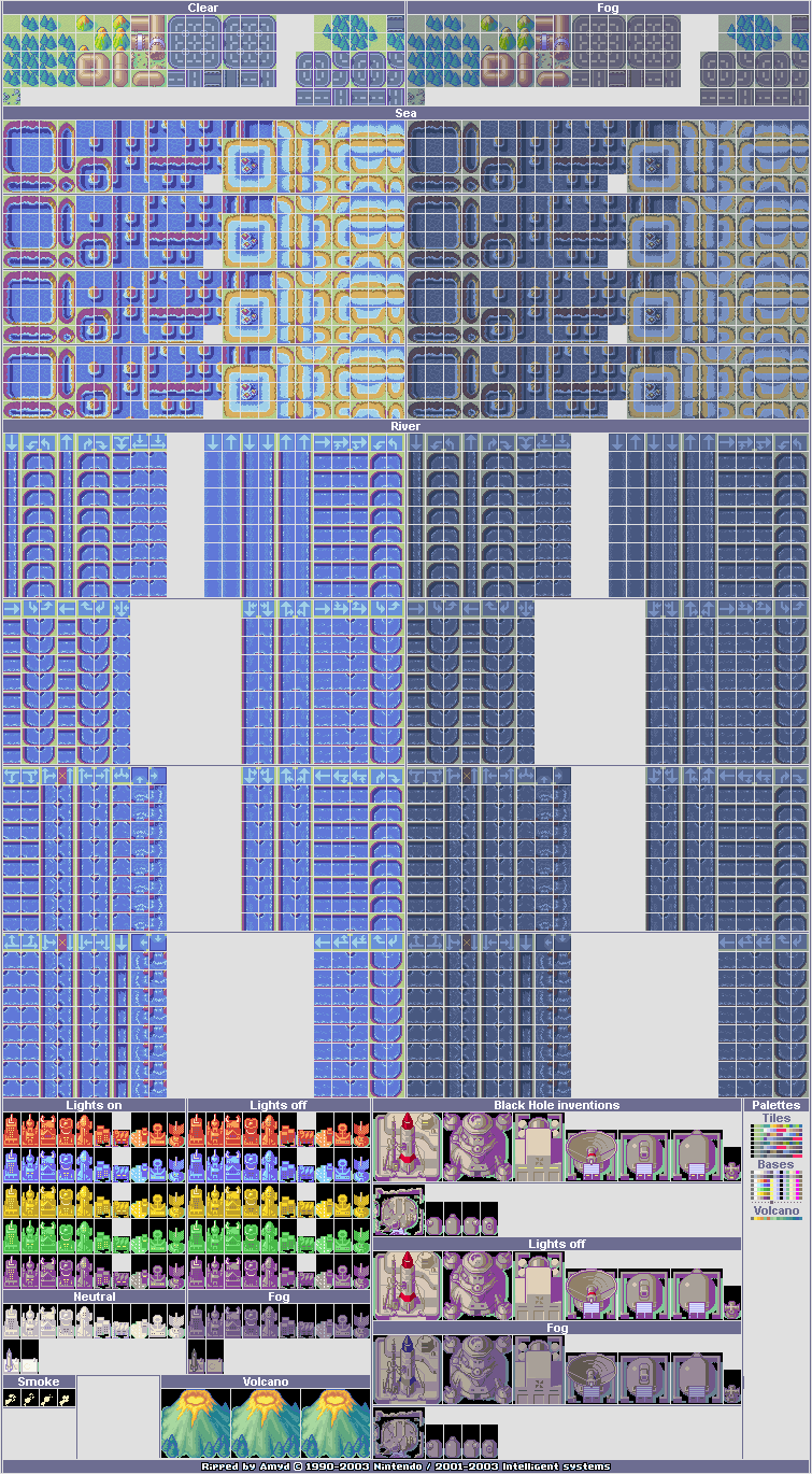 Advance Wars 2: Black Hole Rising - Tileset (Rain)