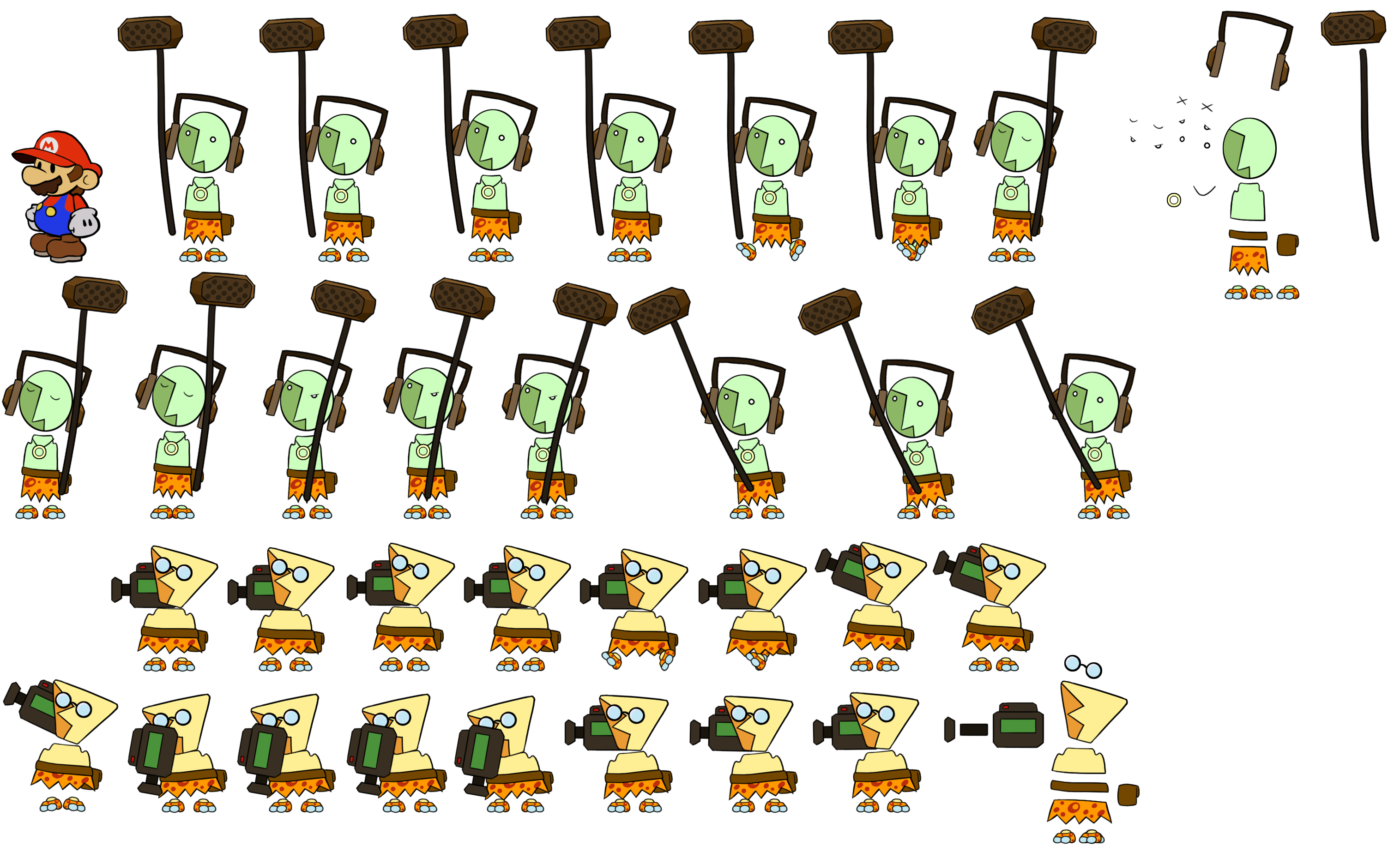 Paper Mario Customs - Hornfels and Monzo (Paper Mario-Style)