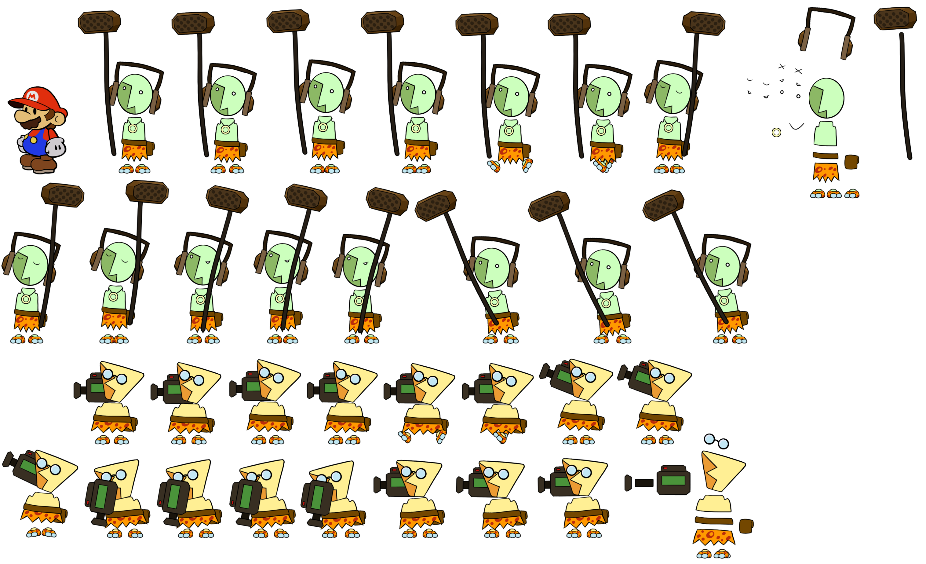 Hornfels and Monzo (Paper Mario-Style)