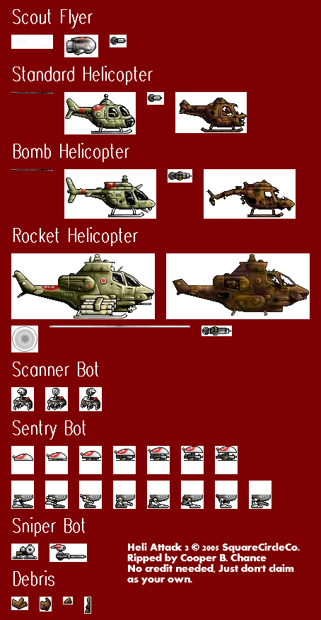 Heli Attack 3 - Enemies