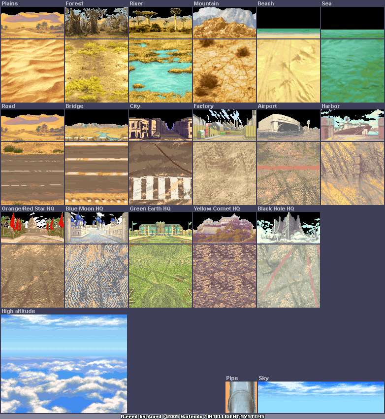 Advance Wars: Dual Strike - Battle Backgrounds (Desert)