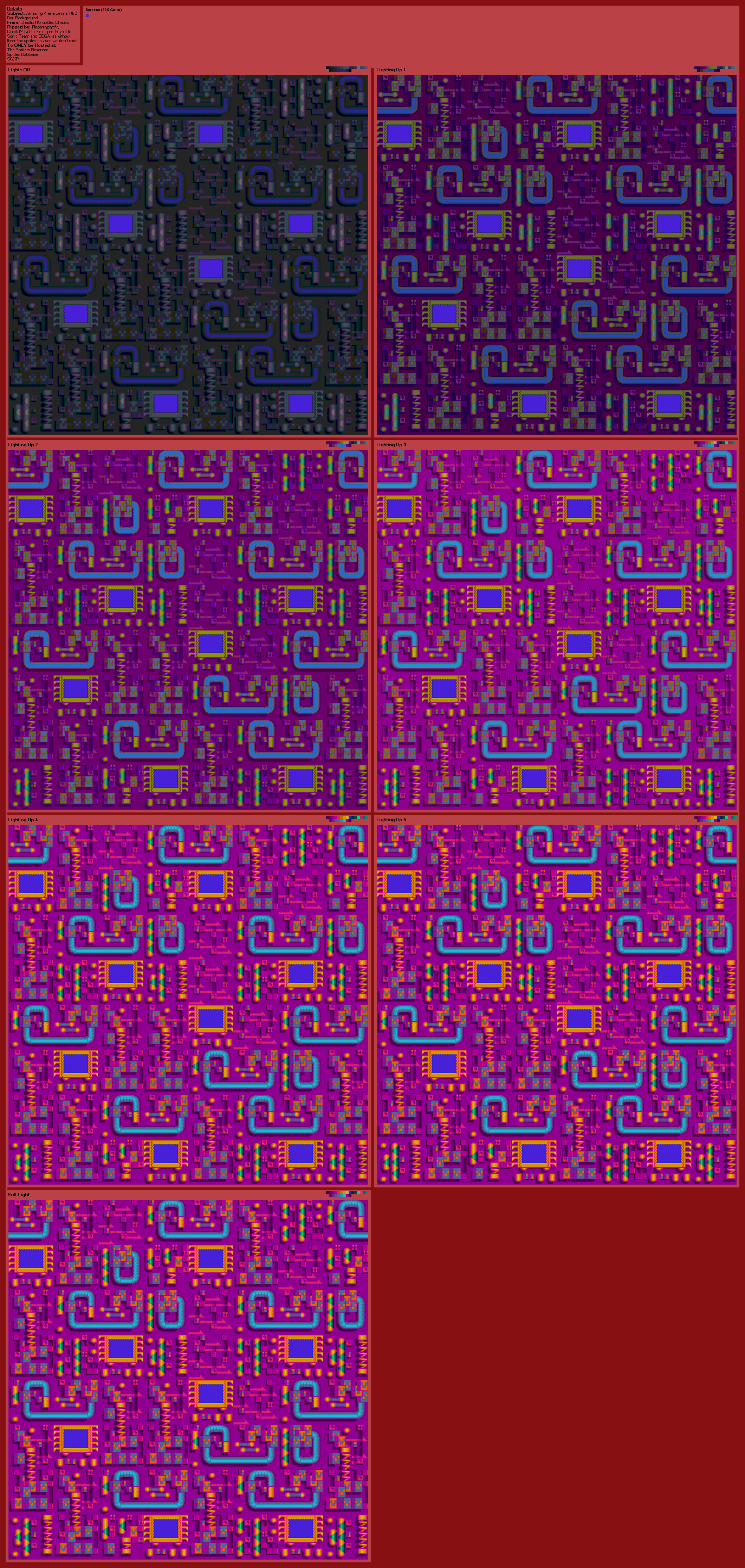 Knuckles' Chaotix (32X) - Amazing Arena Levels 1 & 2 (Day)