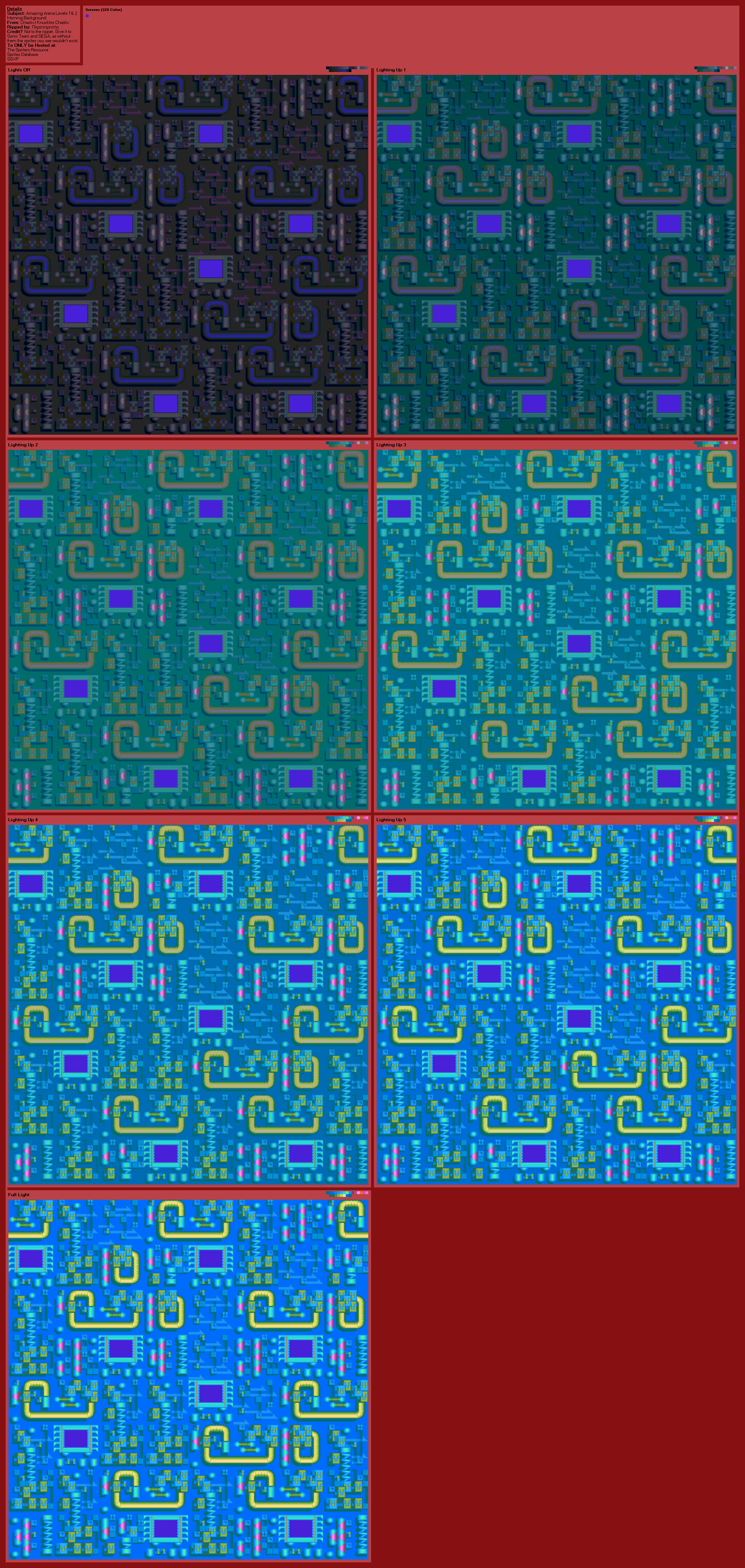 Knuckles' Chaotix (32X) - Amazing Arena Levels 1 & 2 (Morning)