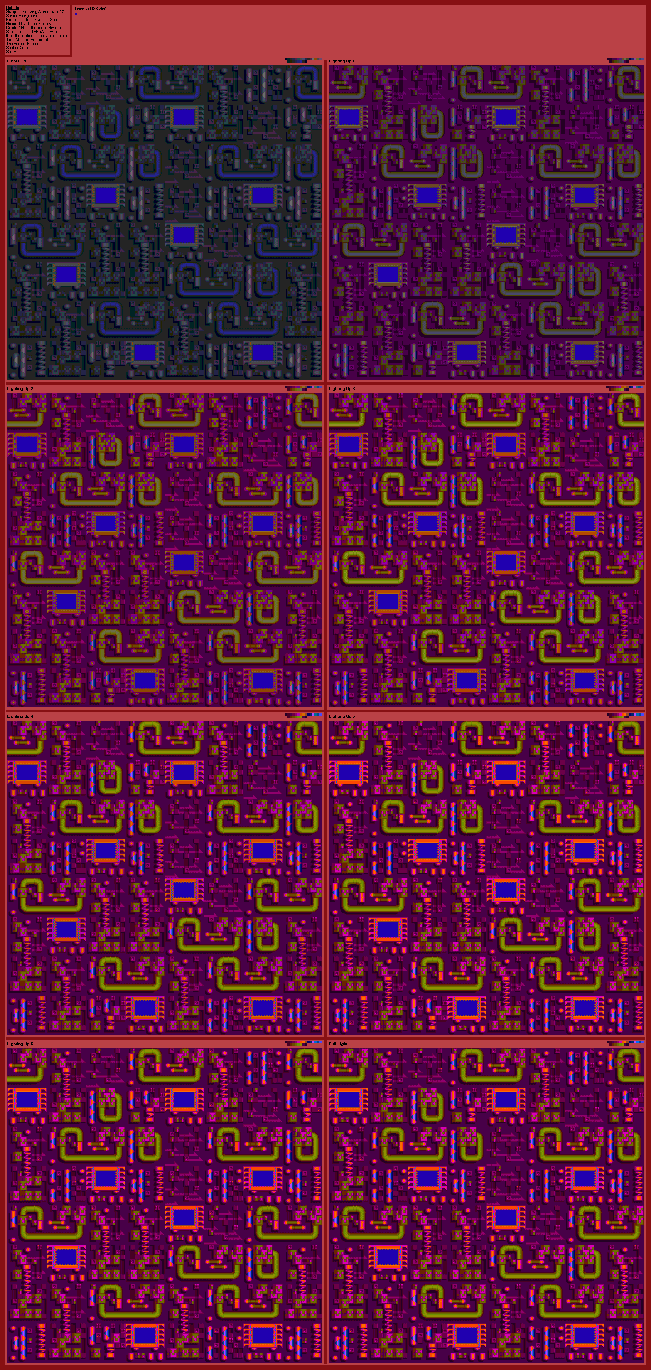 Knuckles' Chaotix (32X) - Amazing Arena Levels 1 & 2 (Sunset)