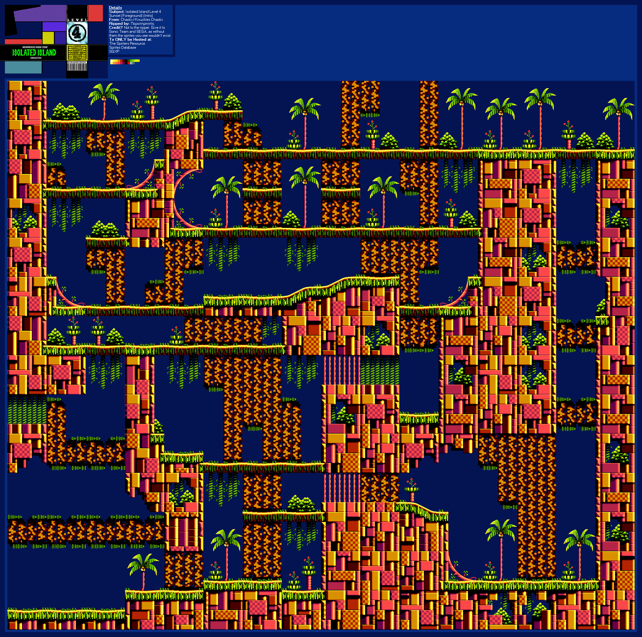 Knuckles' Chaotix (32X) - Isolated Island (Intro) Level 4 (Sunset)