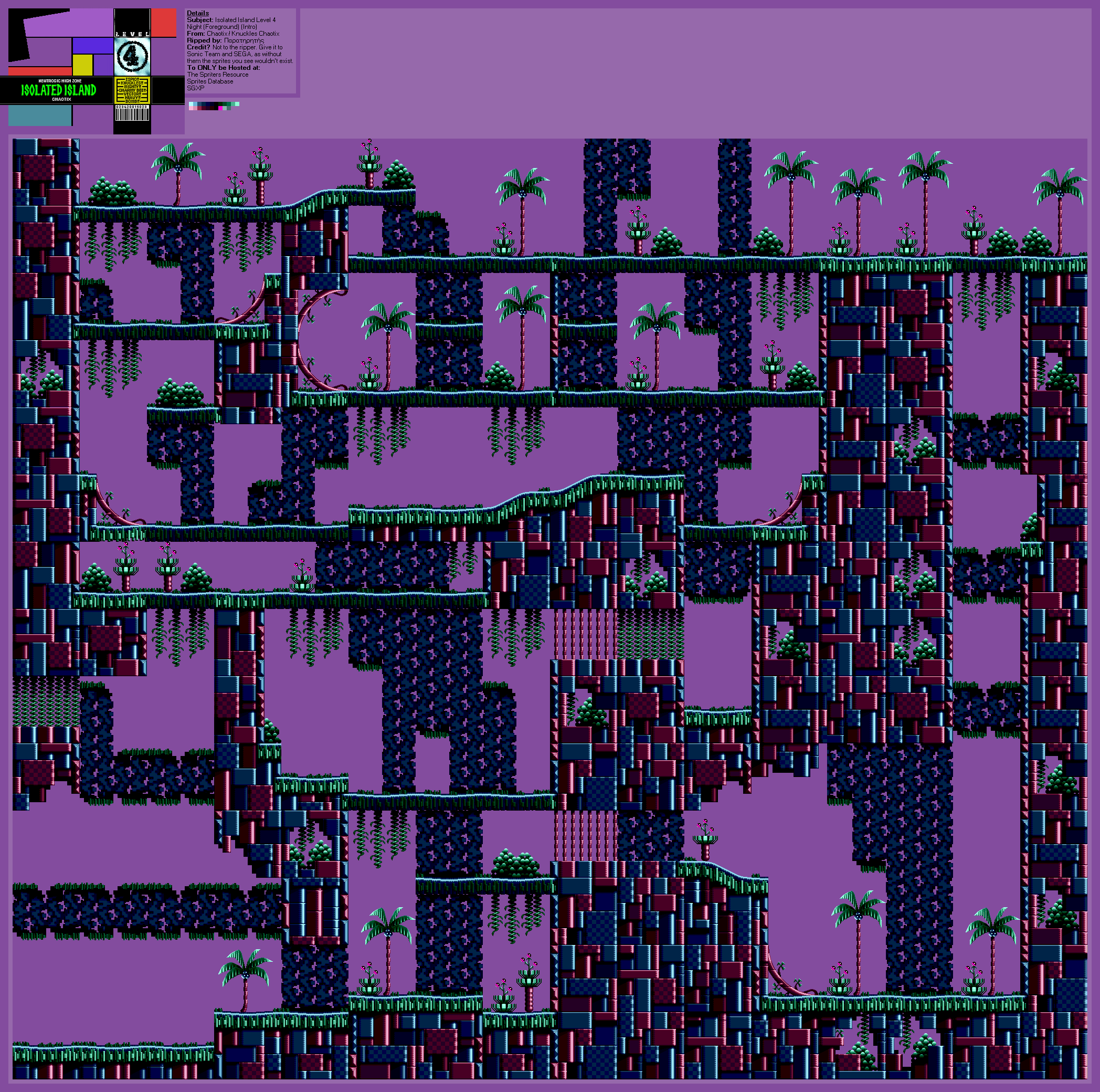 Knuckles' Chaotix (32X) - Isolated Island (Intro) Level 4 (Night)