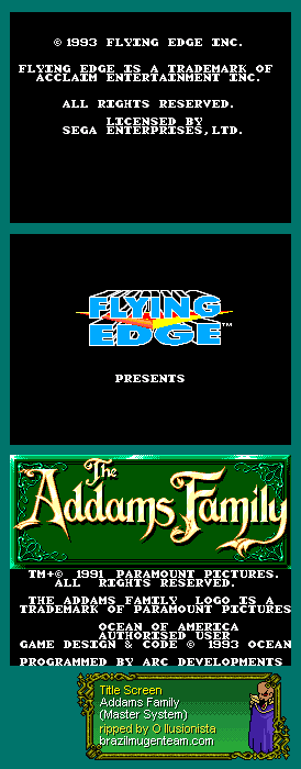 Addams Family (PAL) - Title Screen