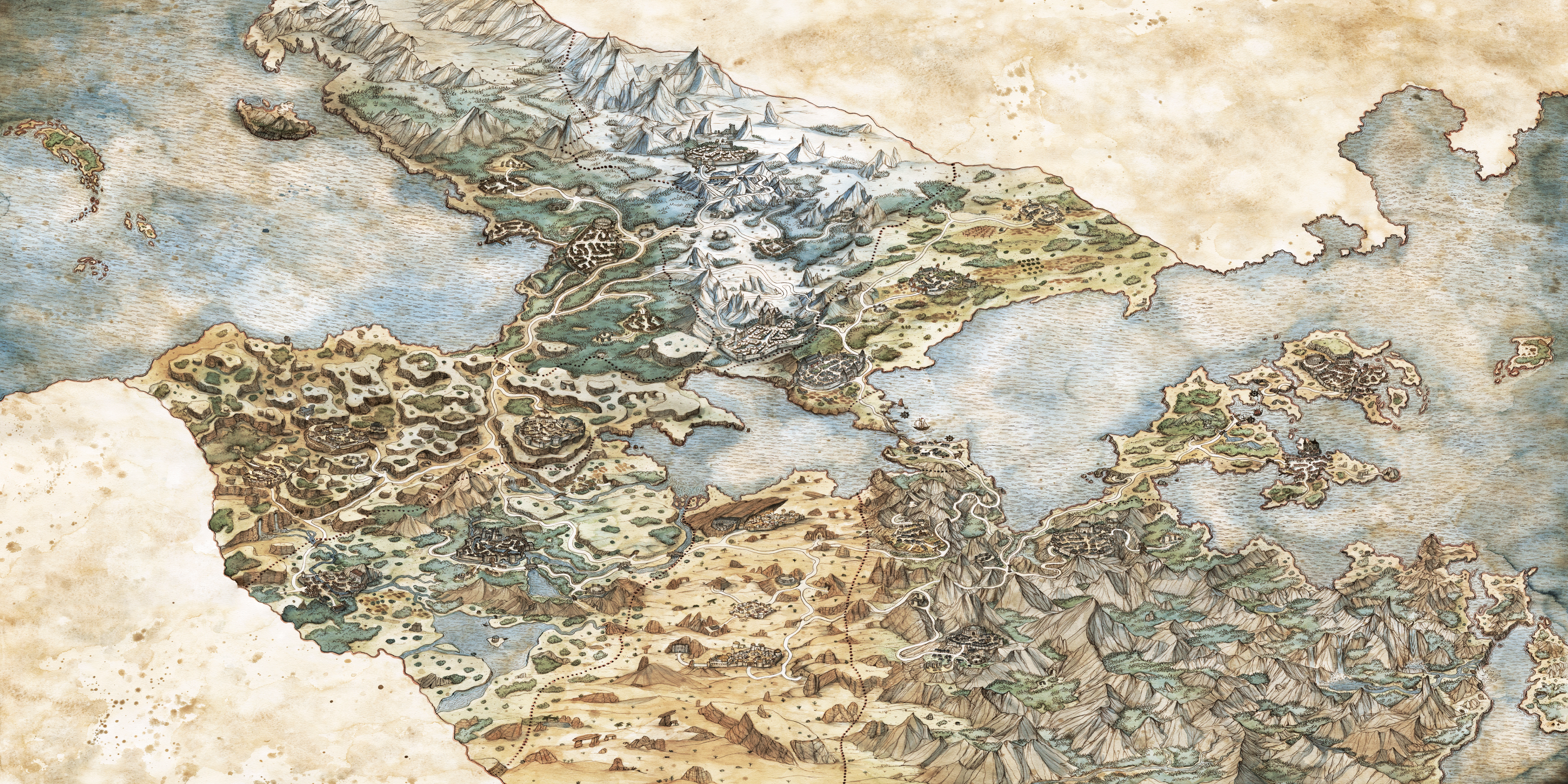 Octopath Traveler - World Map Background