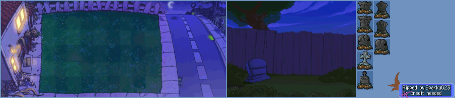 Plants vs. Zombies - Front Yard (Night)