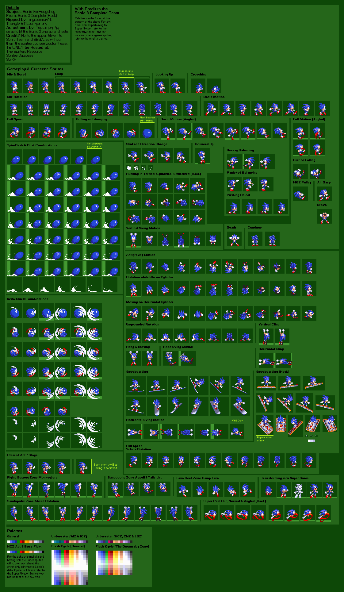 The spriters resource full sheet view sonic 3 complete hack