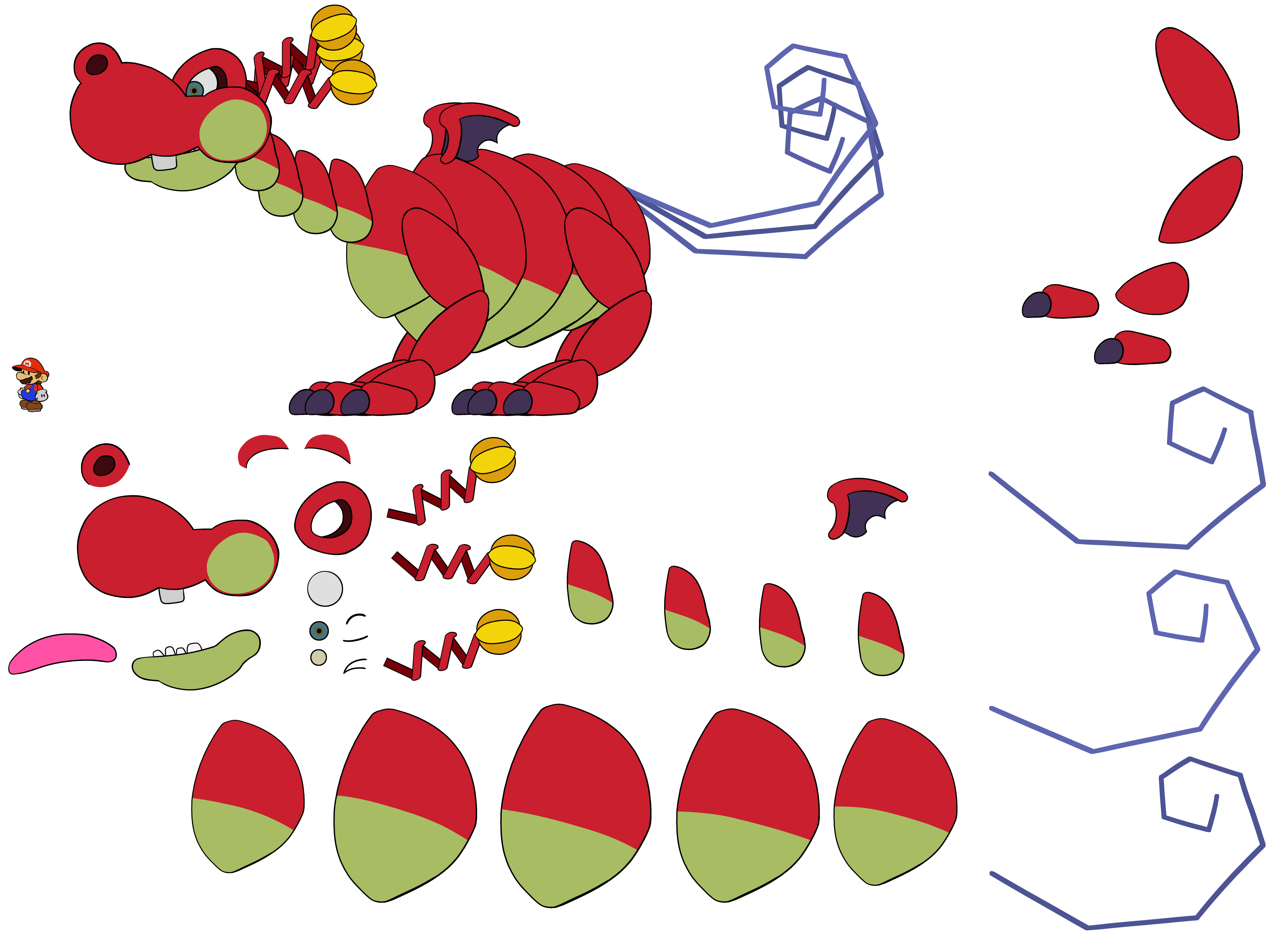 Hooktail (Paper Mario-Style)