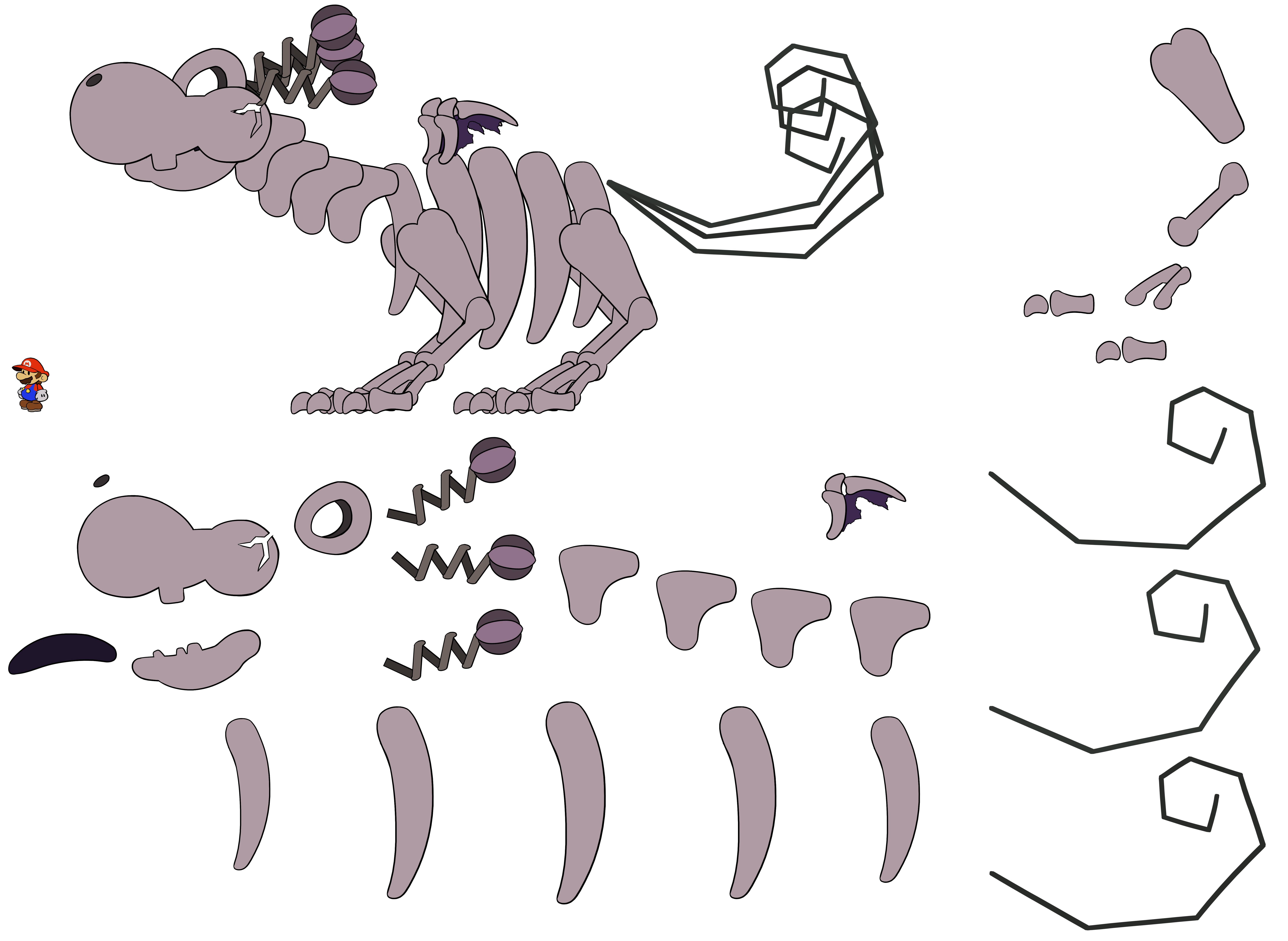 Bonetail (Paper Mario-Style)